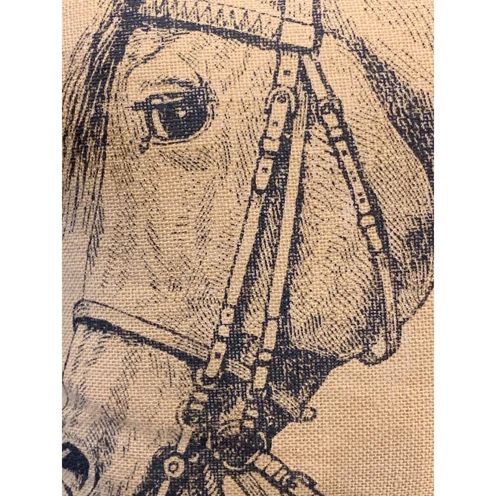 Lady Antebellum Horse Throw Pillow 20x20 Jute Cover Feather Down Cabin NEW Gift